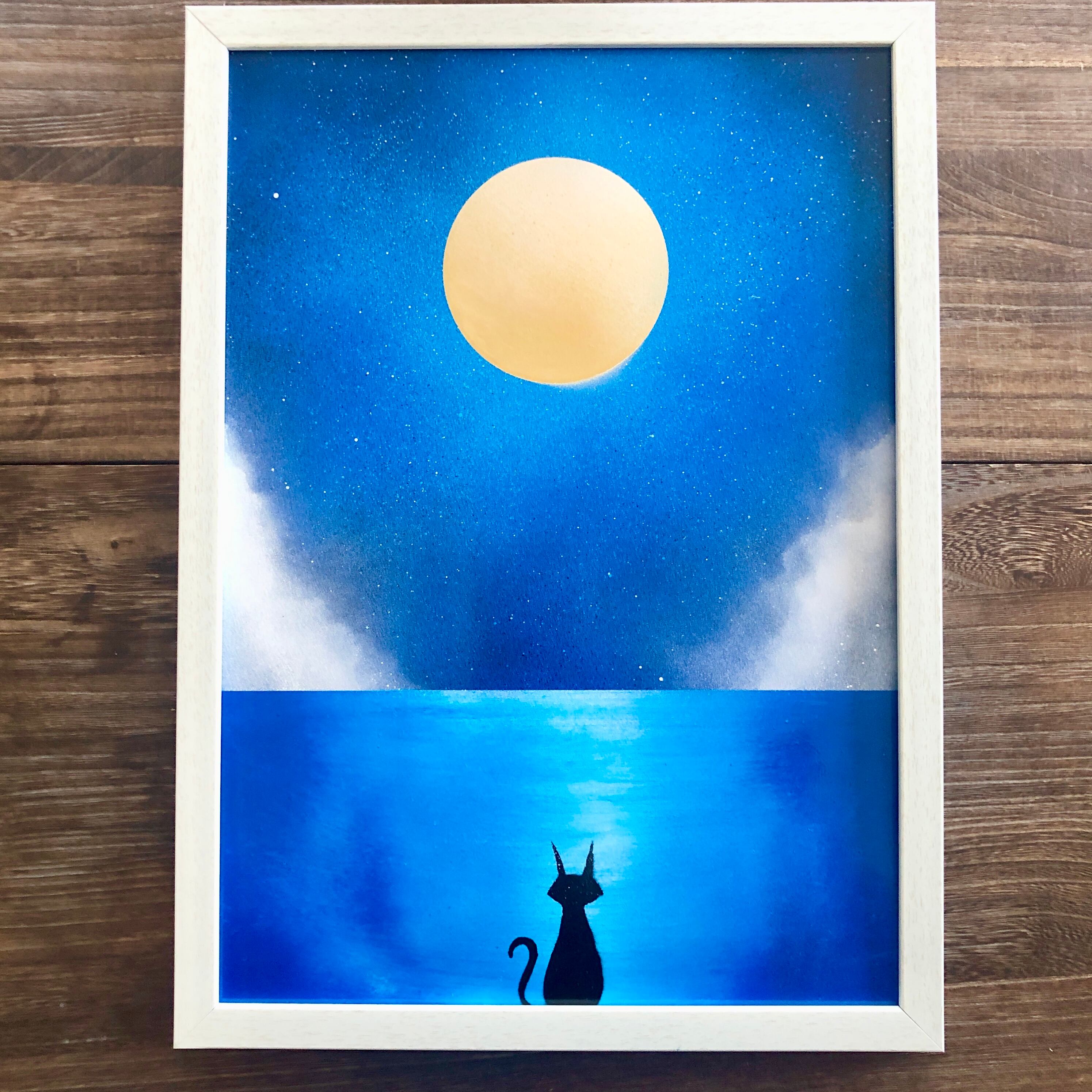 糸島の浜辺（福岡県）風景画 クレパス画原画 【公式通販】