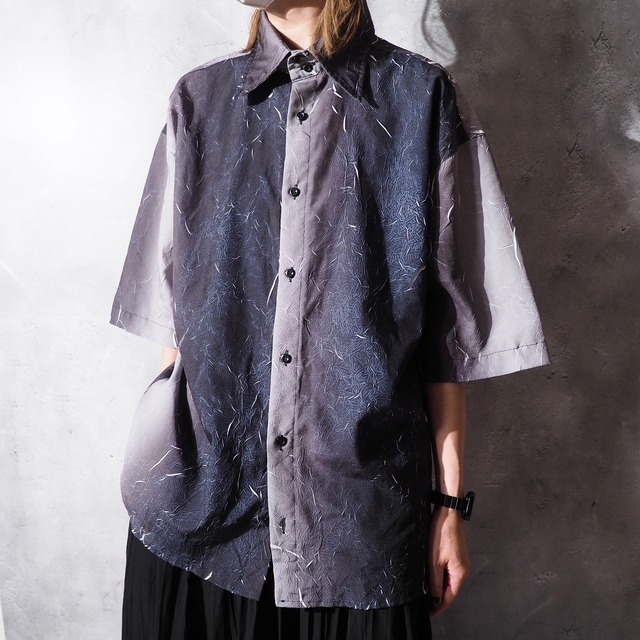 1990s Crack wrinkle processing cold tone shirt(made inItaly)