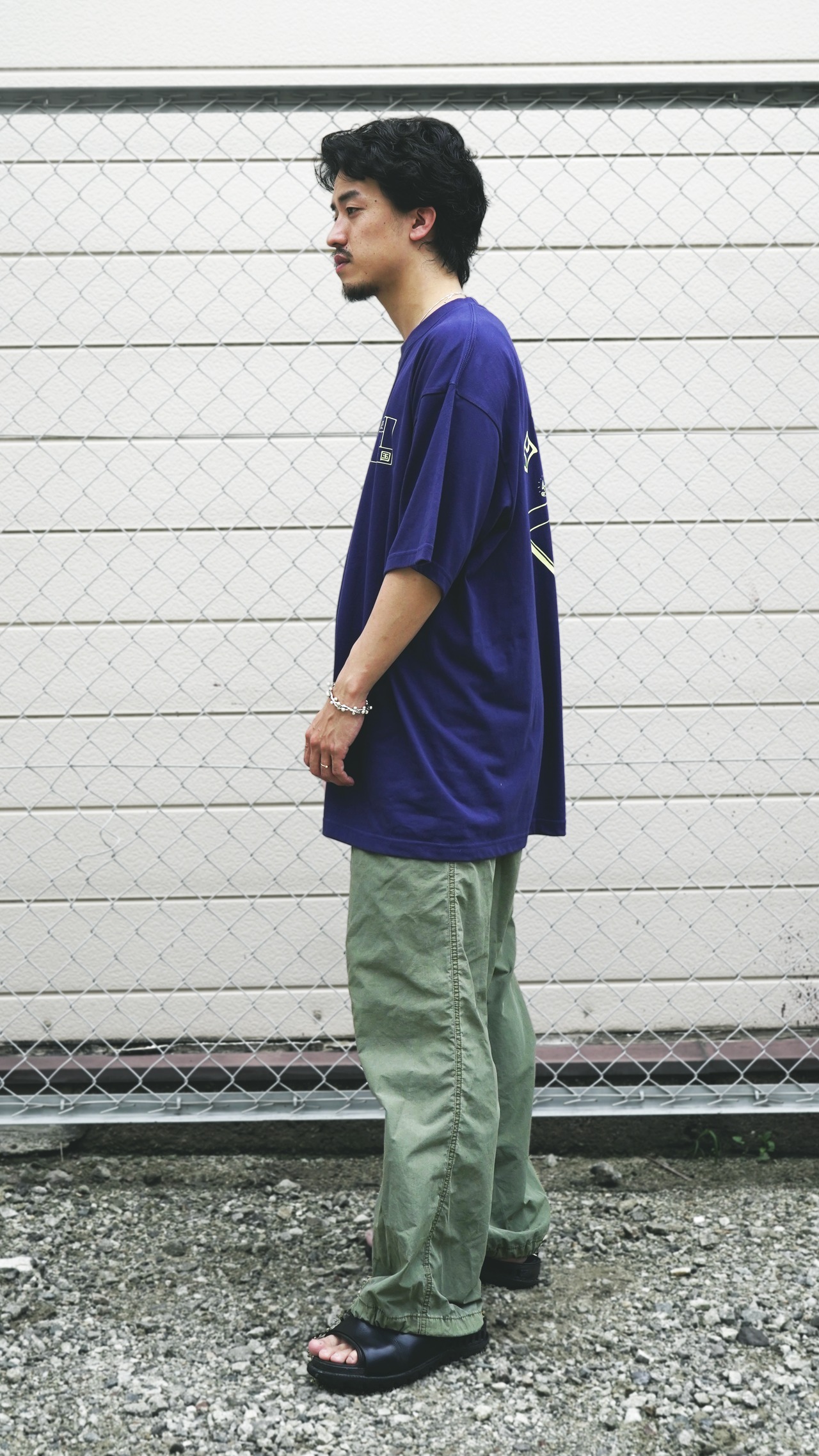 四畳半帝国半袖 Indigo / Yellow