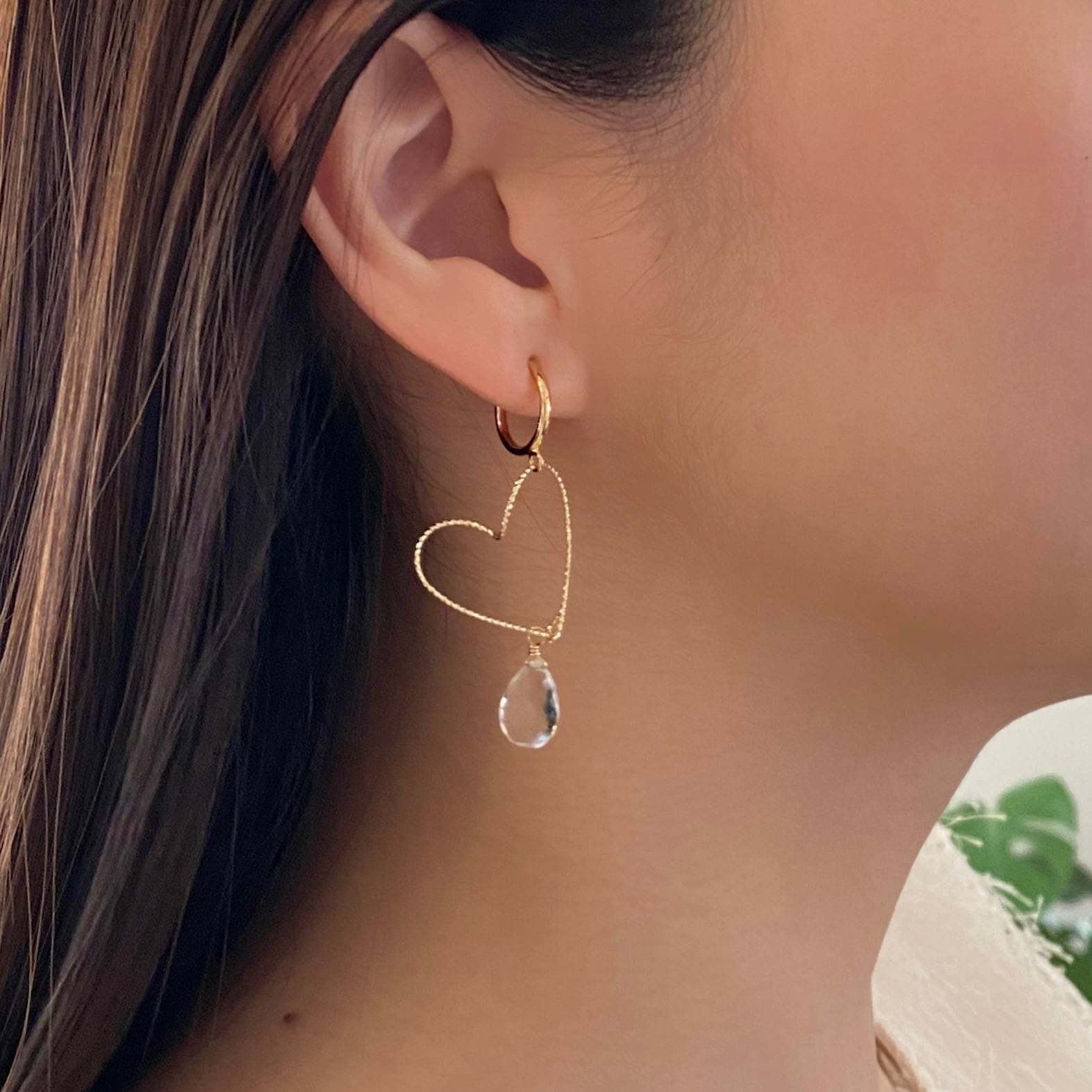 天然石水晶14kgfheartful pierce/16kgp ear crip 022026h2 | Juema