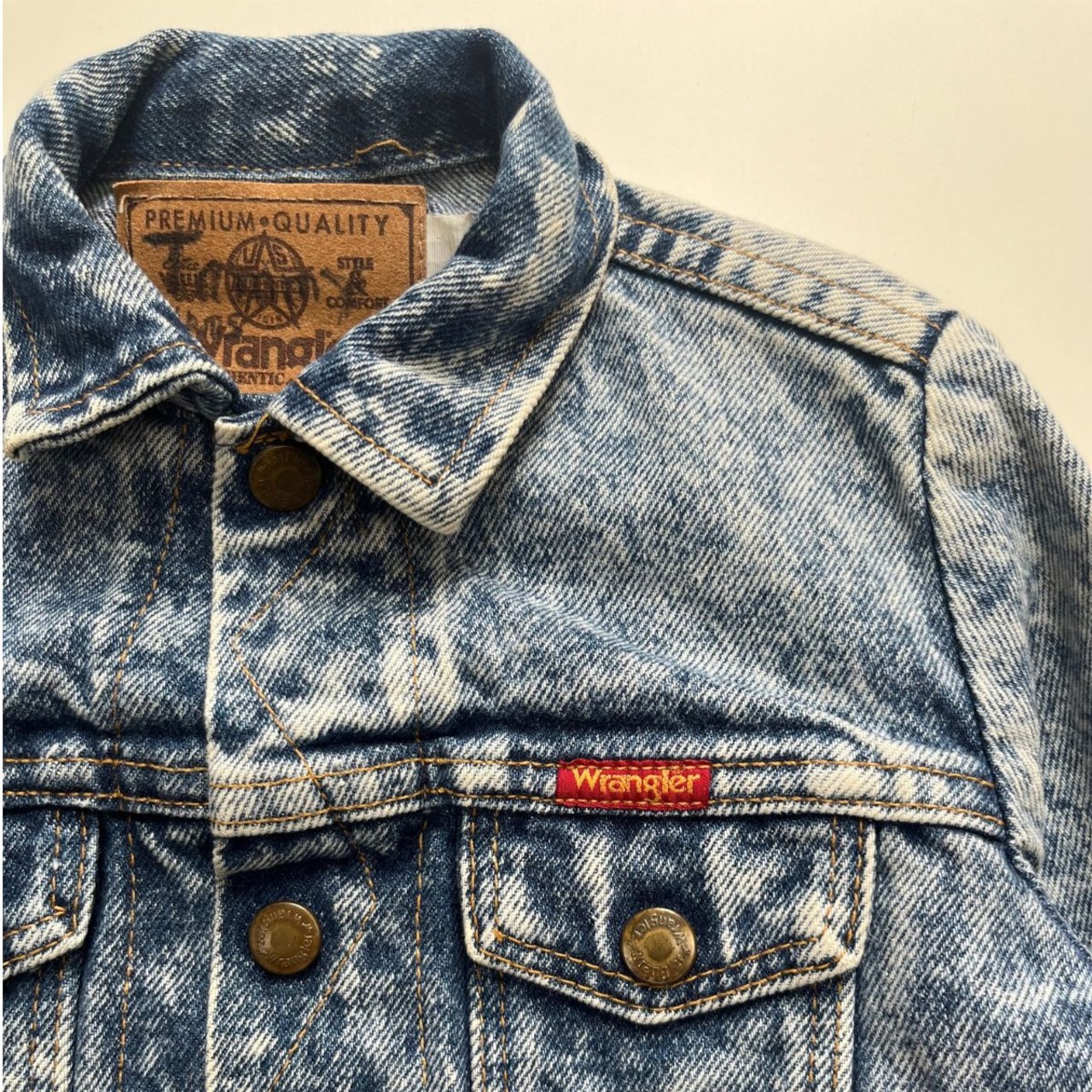 ＜VINTAGE＞Kids Wrangler Denim Jacket 3Ý相当 (2610JK02)｜キッズ ラングラー ヴィンテージ デニムジャケット - 3