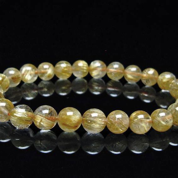 タイチンルチルクォーツ ブレスレット 7mm ルチルクォーツ ブレス 一点物 111-41721