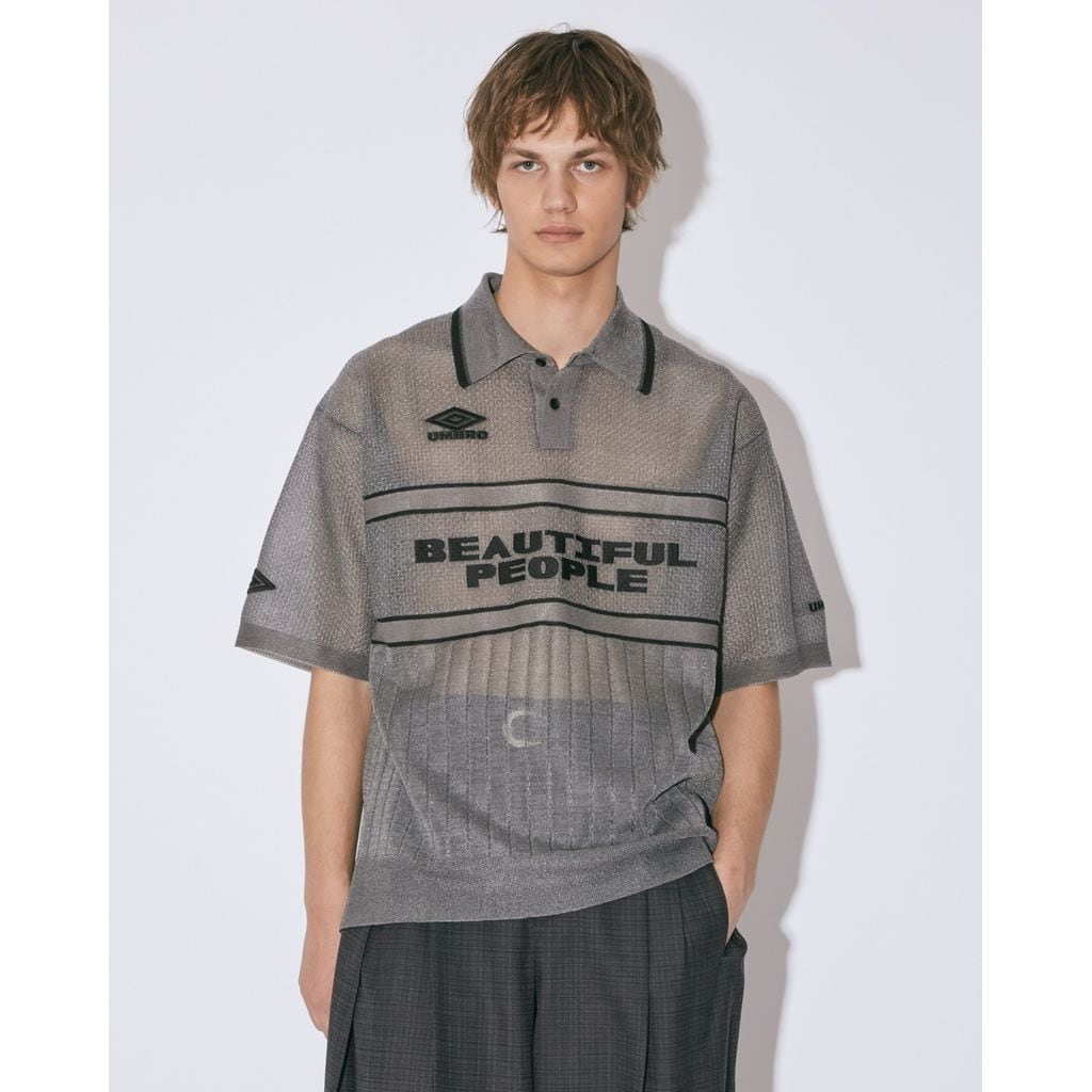 beautiful people×UMBRO game shirt beautiful people UMBRO knitted game shirt pullover | MAROON WEBSTORE