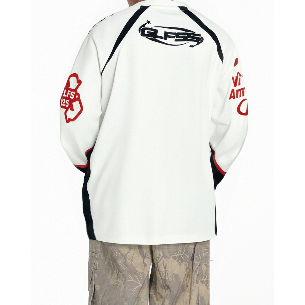 ストリート GLFSネコVネックメッシュ ロングTシャツ T1807