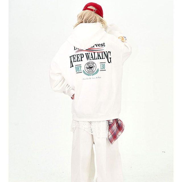 カレッジプリントグラフィックフーディ 2col R01041