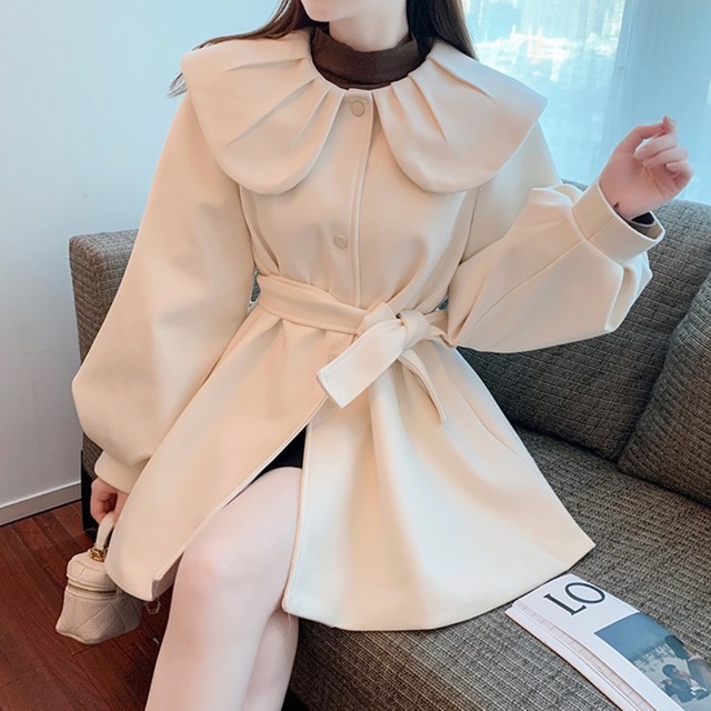 big round collar coat　A0113