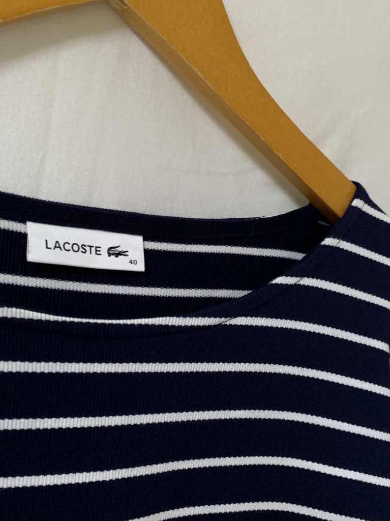 Border Pattern Drop Shoulder Design Cut and Sew "LACOSTE"