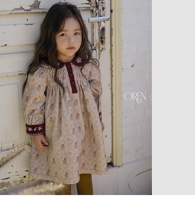 オーレン / oren / カミラ配色ワンピース / 韓国子供服 / キッズ / 26winter〖取寄〗*S~XL*