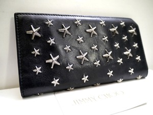 2019SS★JIMMY CHOO ジミーチュウ COOPER クーパー メンズ ☆スタッズデザイン バイカー レザー 長財布 黒★ スタッズが主張する定番モデル