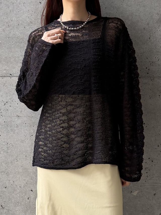OPEN-KNIT CREW NECK SWEATER（ｽｶｼｱﾐｸﾙｰﾈｯｸｾｰﾀｰ）【2276104】
