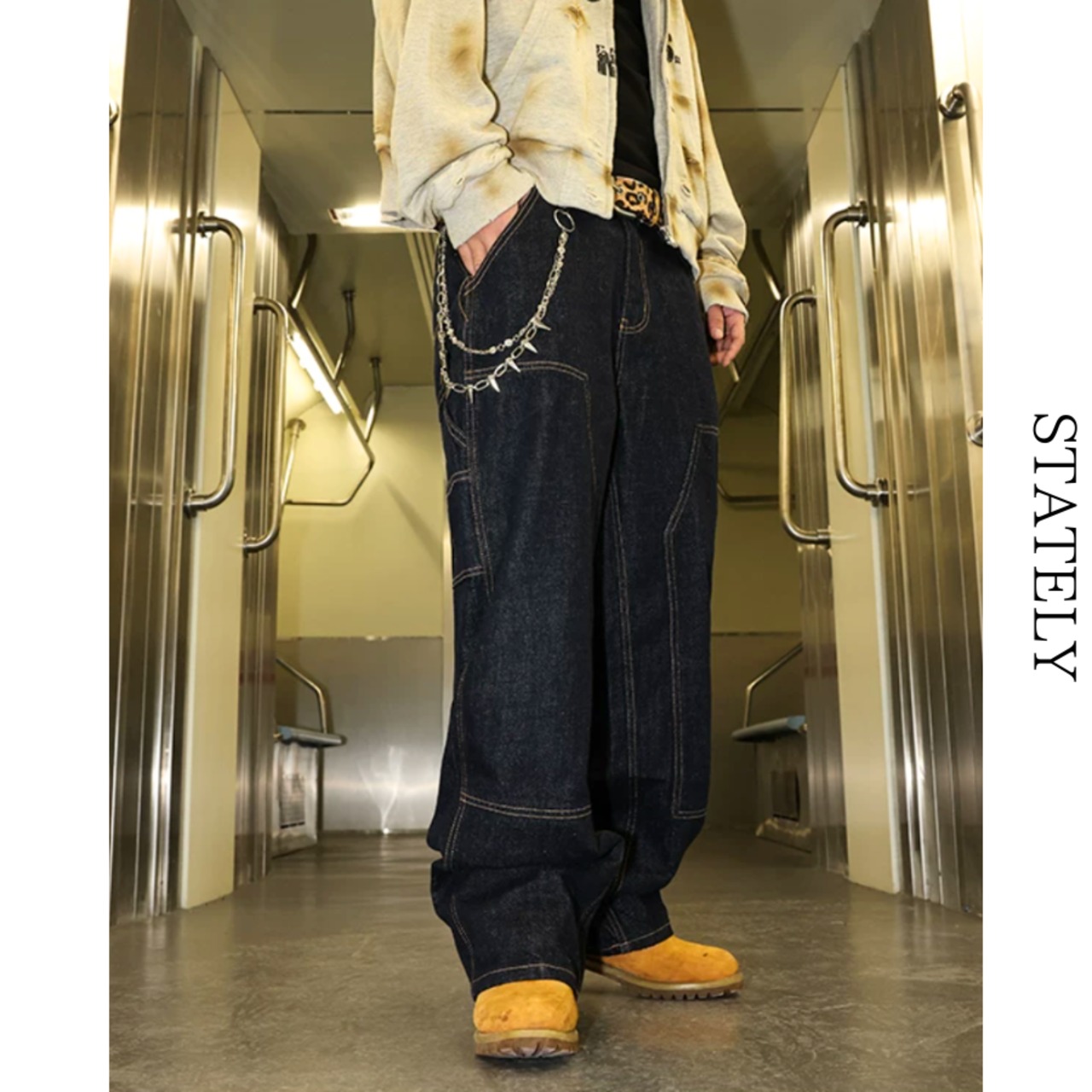 Utility Pocket ワイドカーゴデニム_B121・画像6