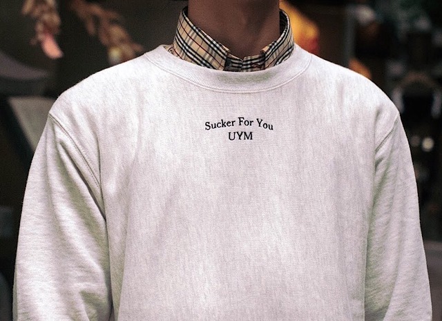 18a/w "SUCKER FOR YOU" Crew Neck Sweat Off White