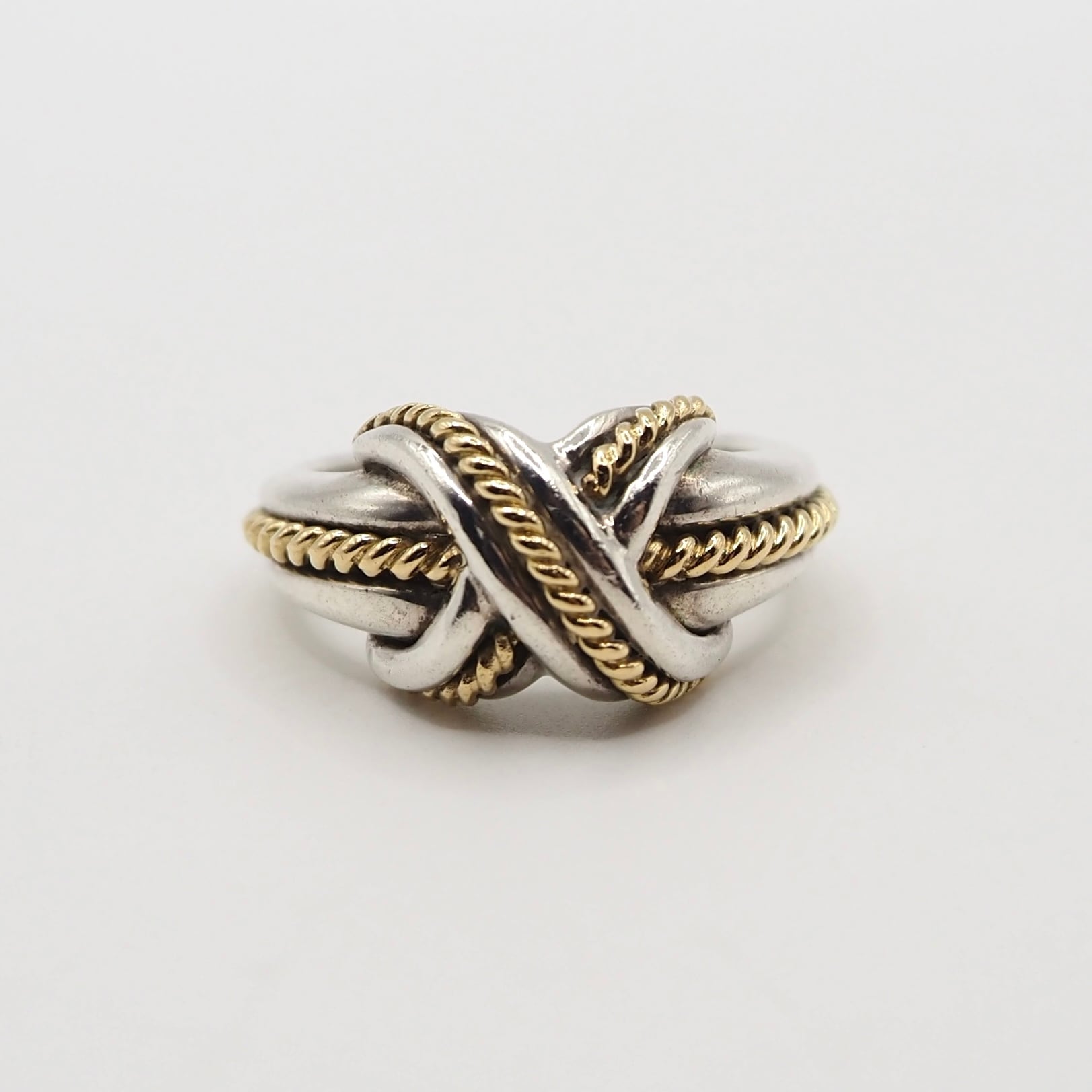Tiffany&Co. 約11号 シグネチャーコンビリング K18 シルバー925