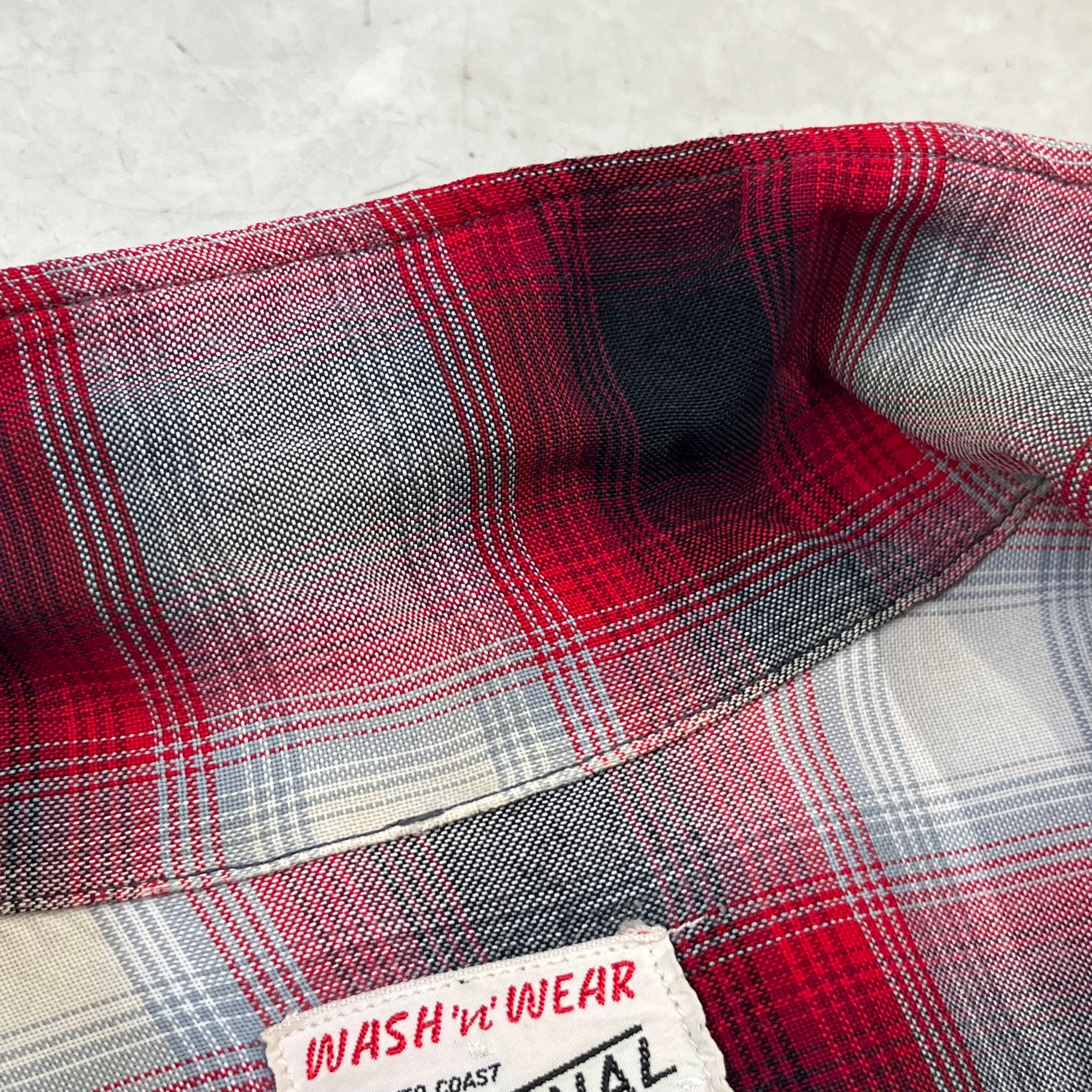 60s NATIONAL OMBRE CHECK RAYON SHIRT ナショナル オンブレーチェック