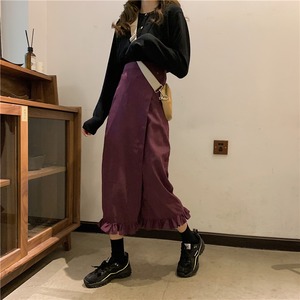 裾フリルラップスカート Y673