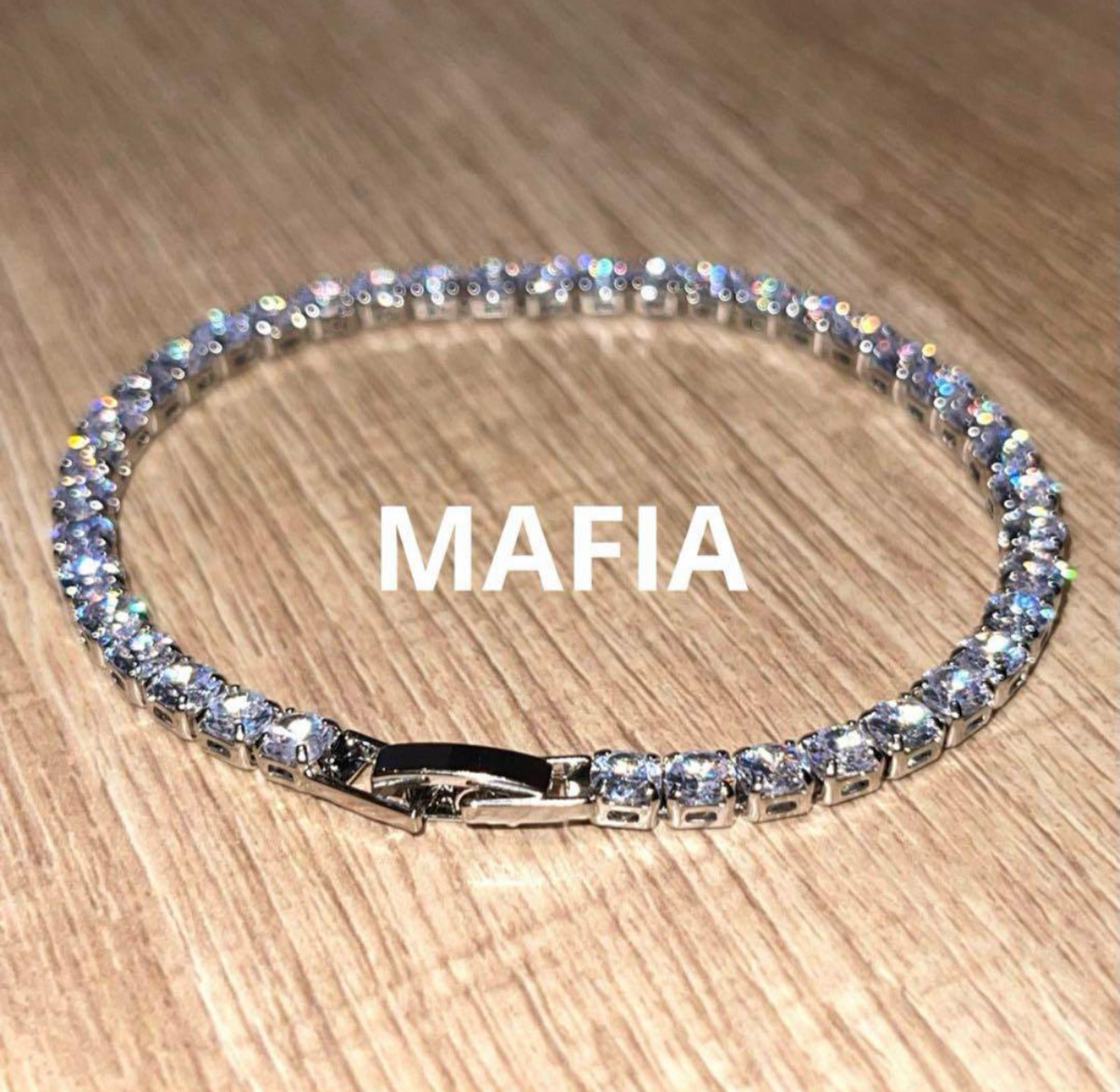 シルバー テニスブレスレット 4mm Hip Hop ラグジュアリー 