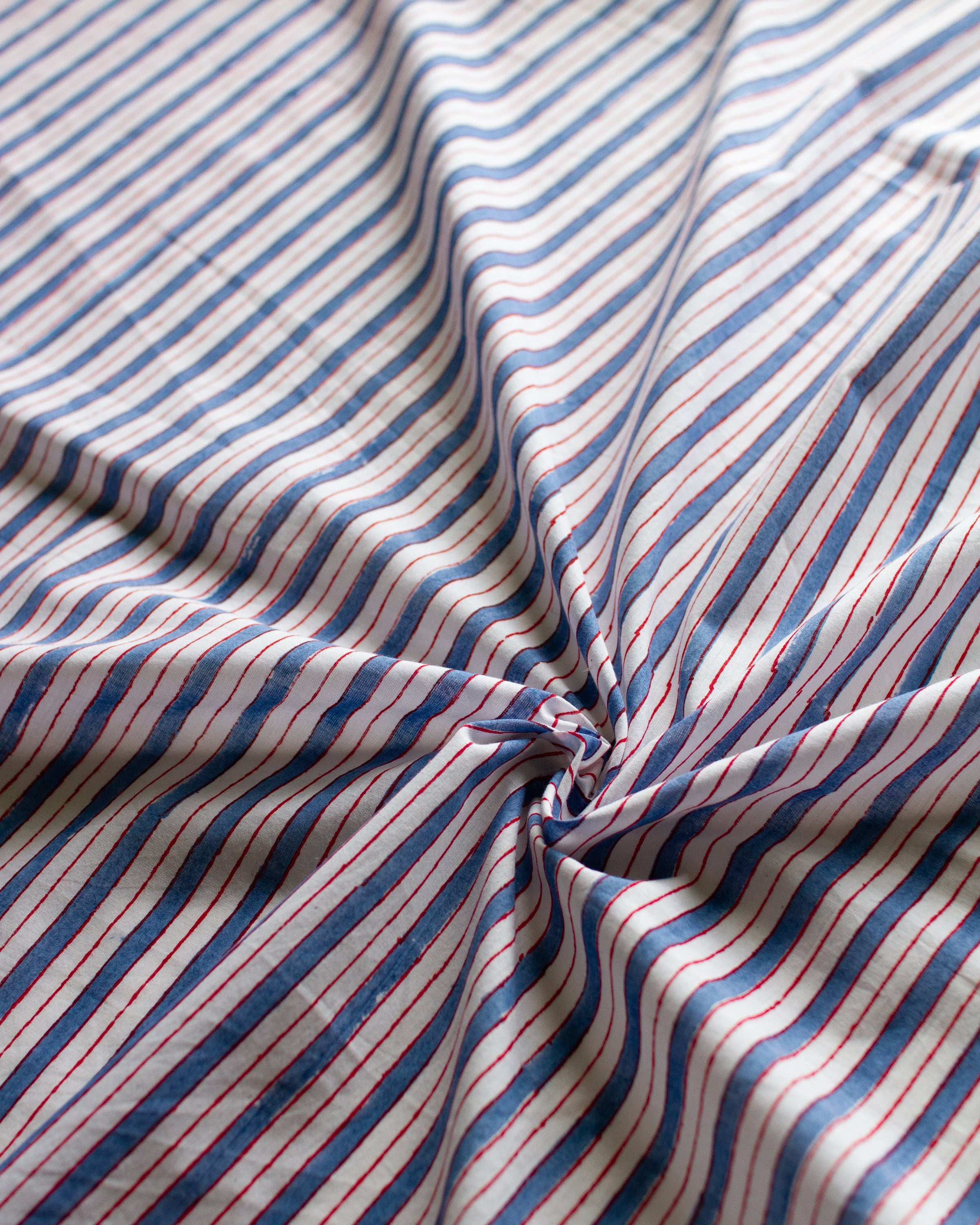 Block print FABRIC. <Blue Current>