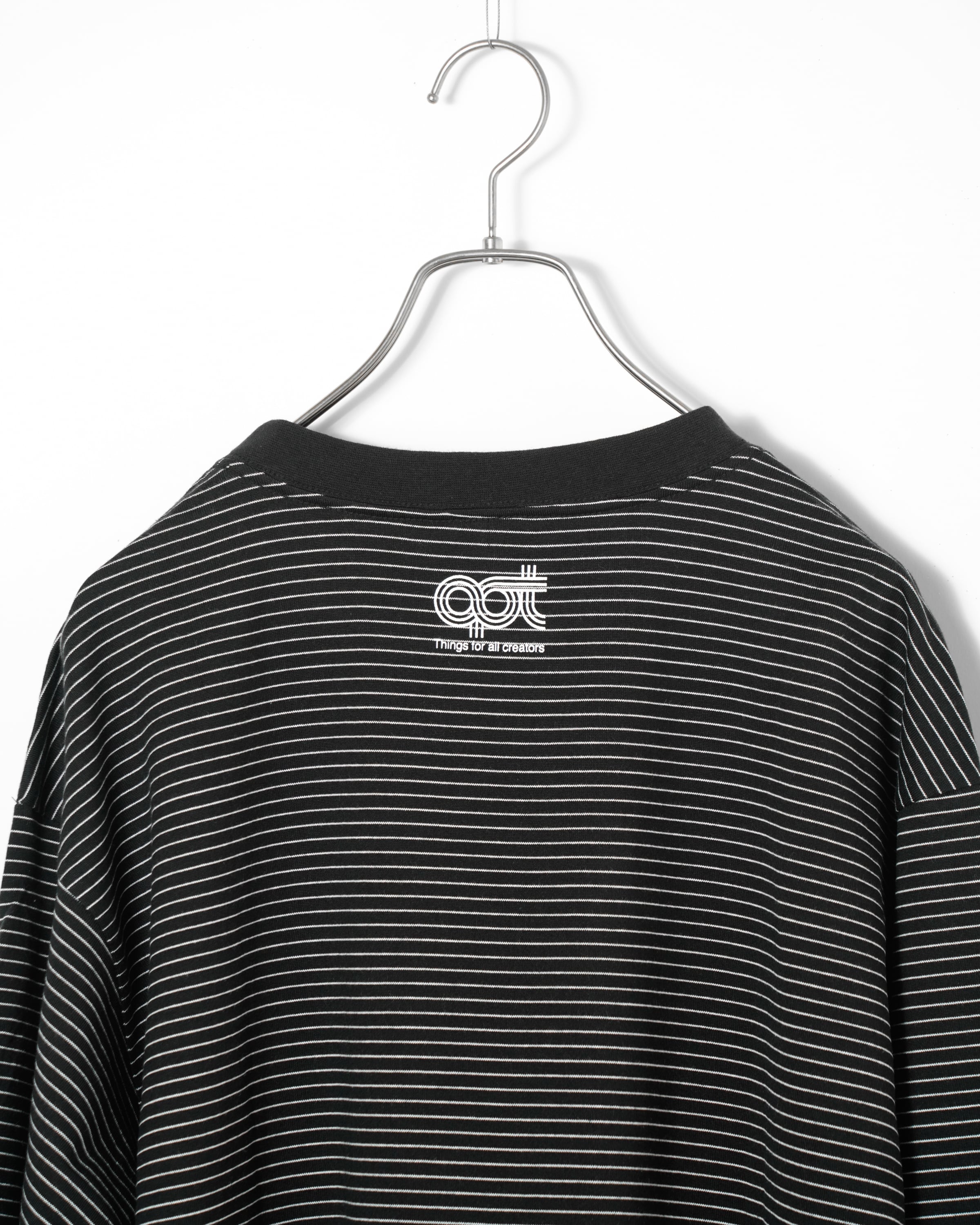 OPTSTUFF] DRAWSTRING BORDER LONG SLEEVE T-SHIRT (BLACK) | OPTSTUFF