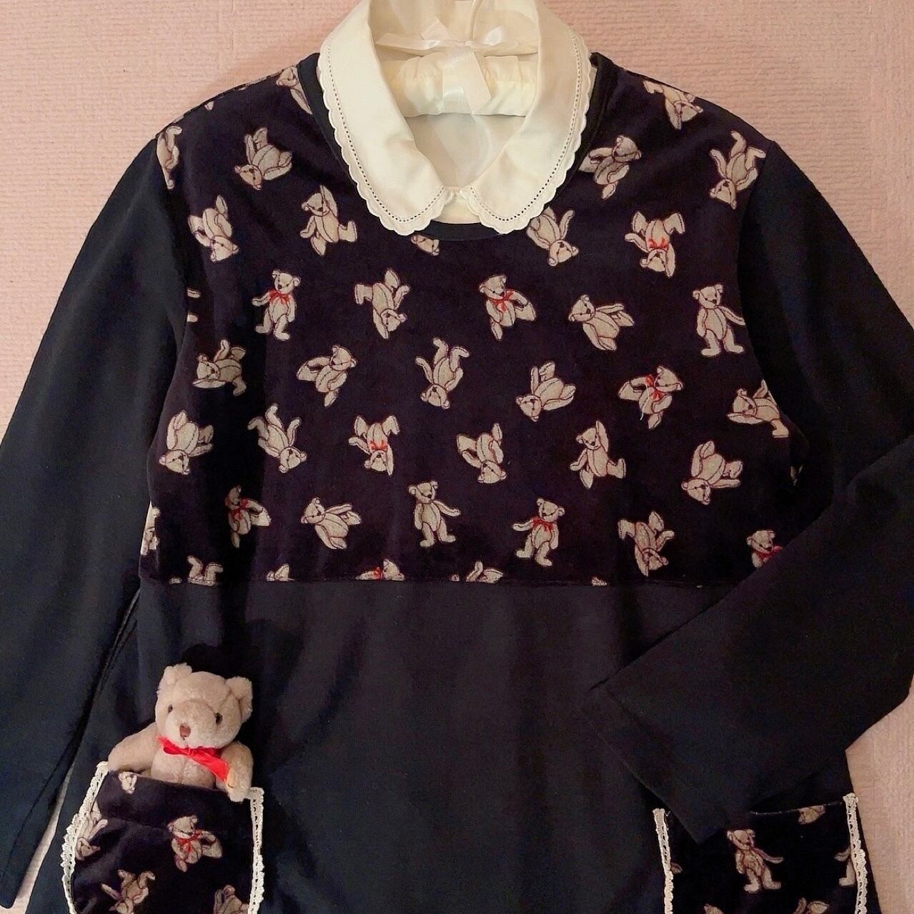 velours bear lale pocket tunic
