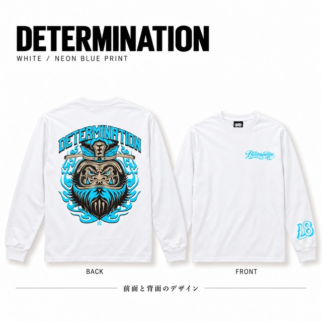 閻王 WHITE×NEON BLUE L/S T-Shirt