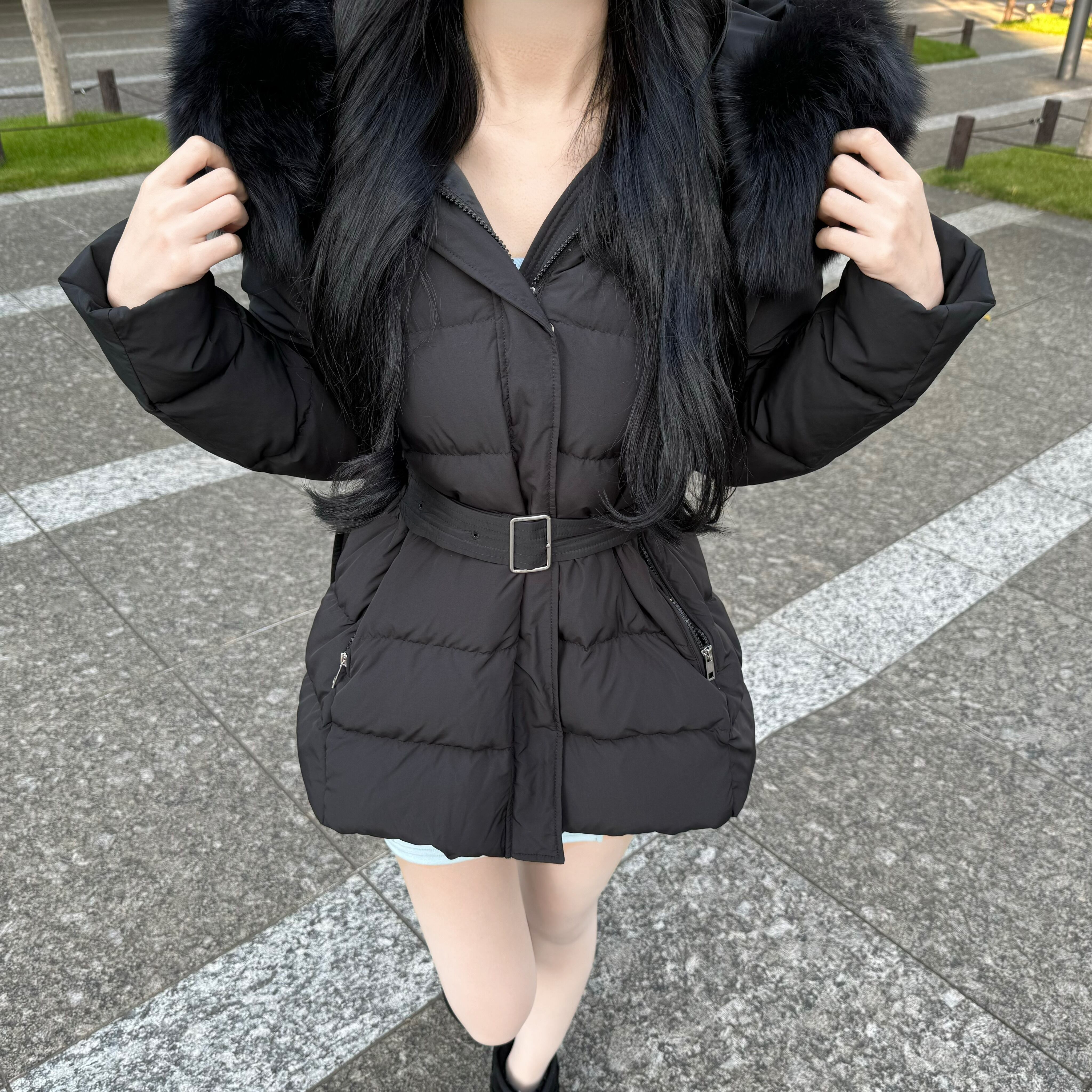 翌日配送】ファーベルトショートダウンコート | LUNA 