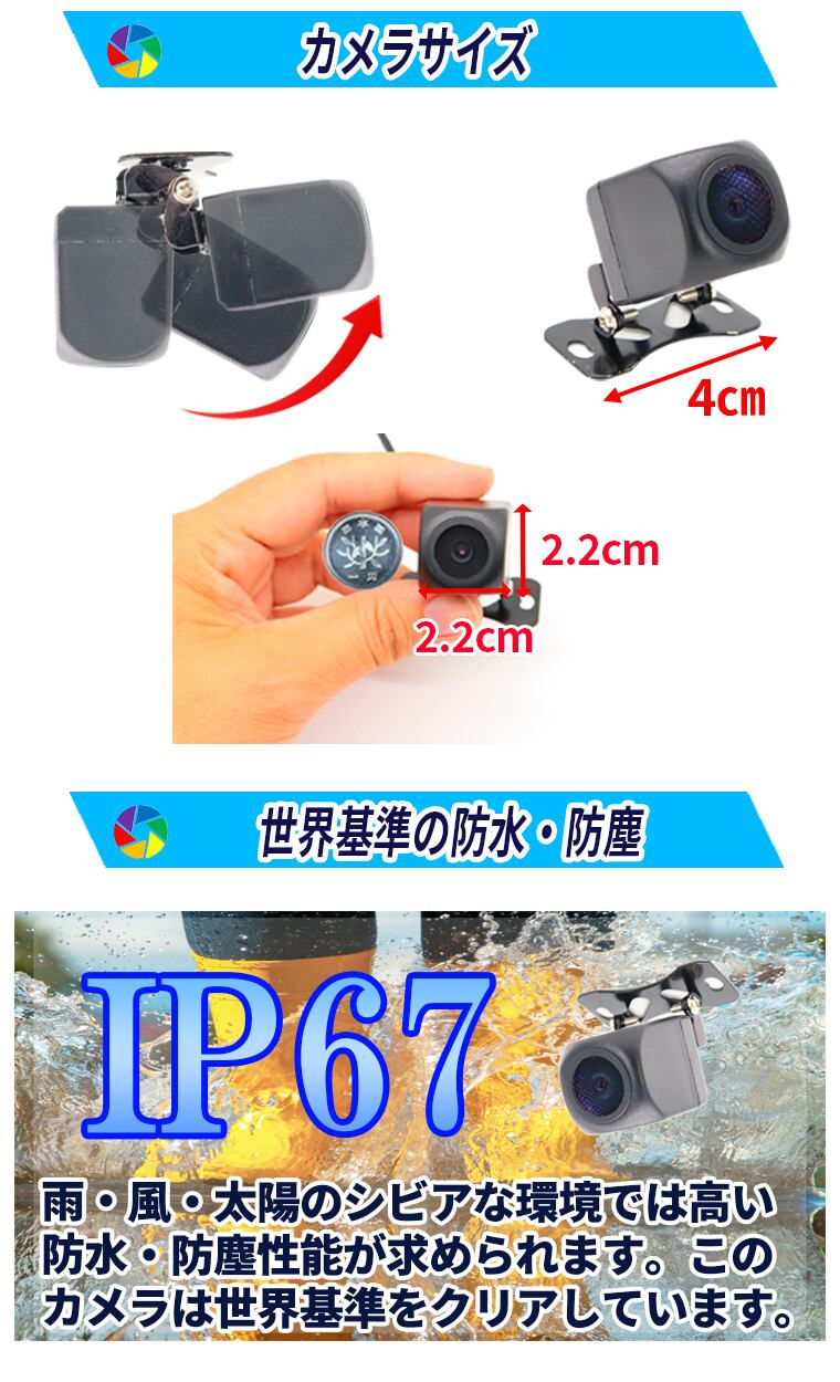 バックカメラ ミラーモニターセット 5インチ リアカメラ フロント
