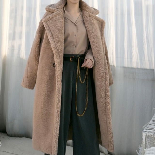 【XS~XXL,12color】サイズ･カラバリ豊富 テディベア ロング コート a074