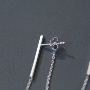 vertical-long  ピアス シルバー