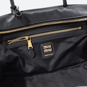 MIU MIU レザー ボー バッグ ラージ ブラック