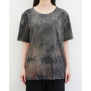[kujaku] (クジャク) K-142-8 special dyed crew neck short sleeve tee (Spinel)
