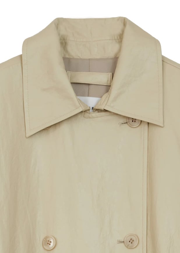 ジャケット・アウター RAFFINE SYNTHETIC LEATHER TRENCH CORT Ameri（アメリ）の「RAFFINE SYNTHETIC LEATHER TRENCH COAT（トレンチ