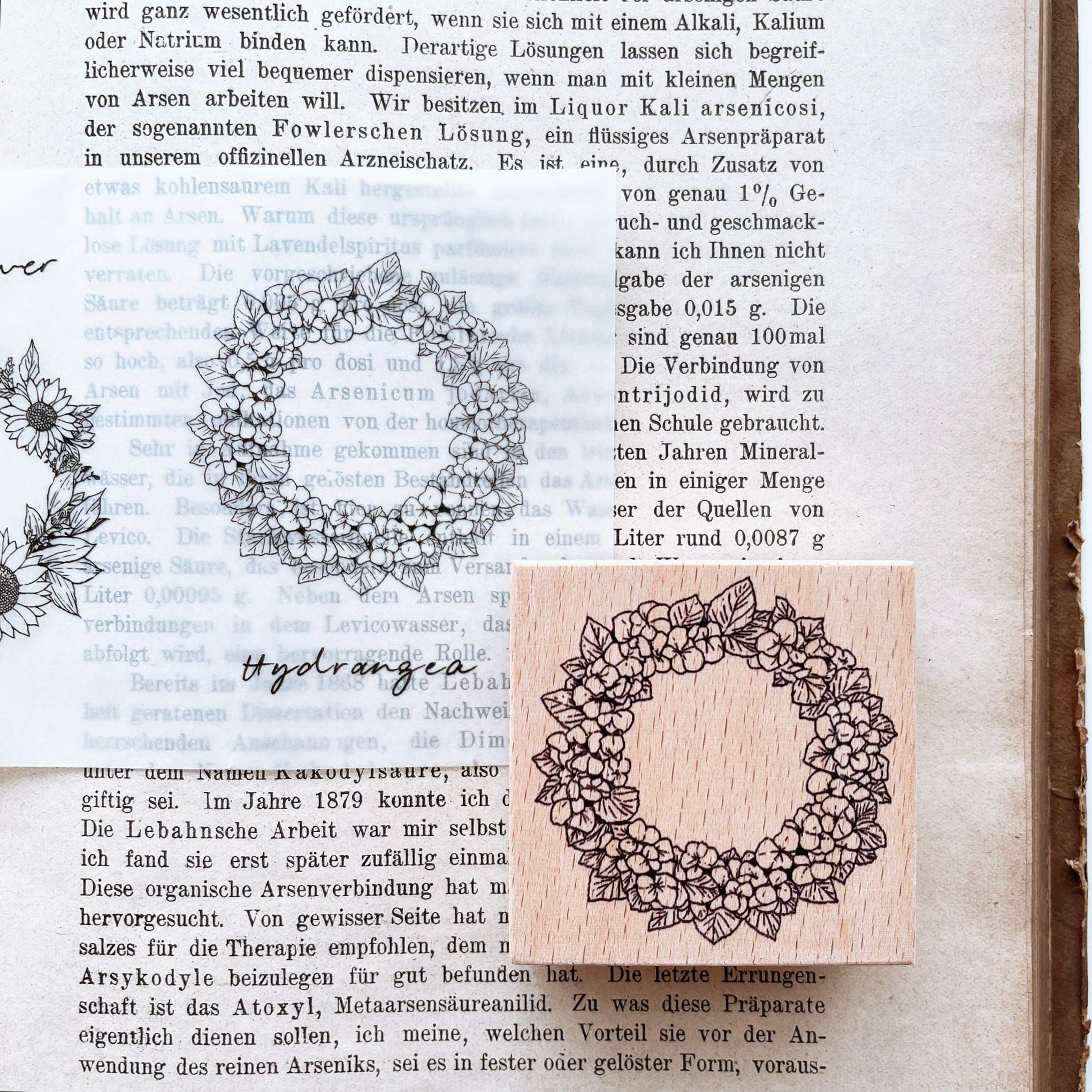 あじさいリース | スタンプ ハンコ | H053