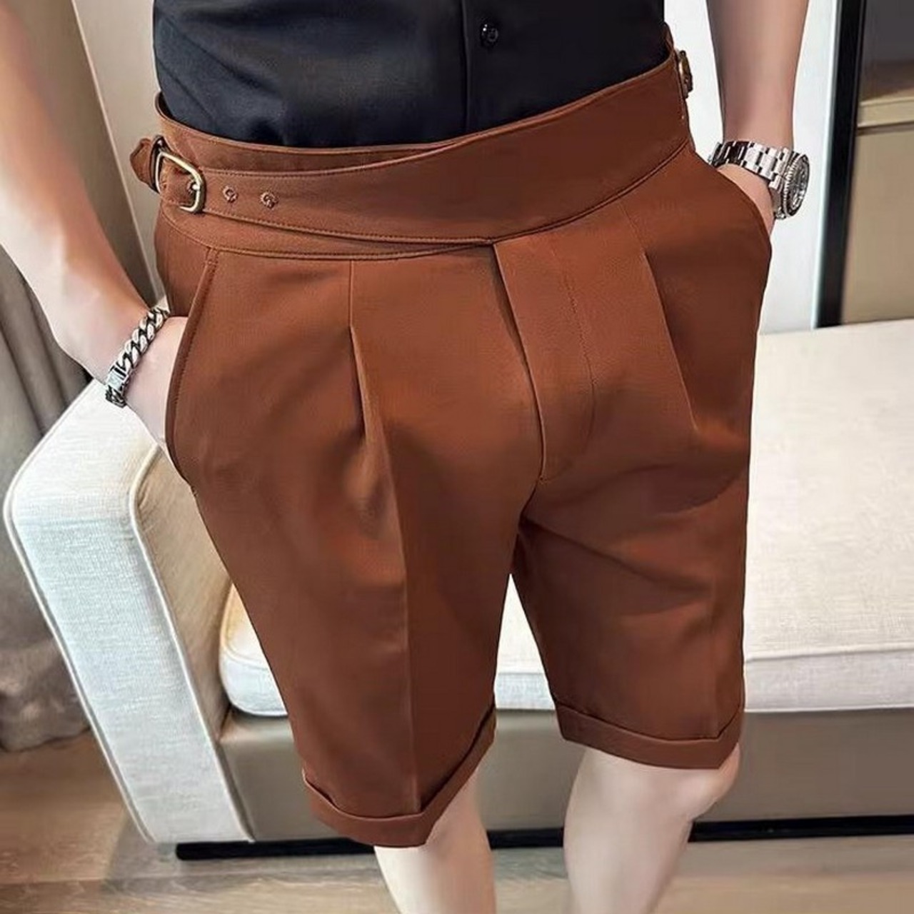 high waist suit shorts pants 00360