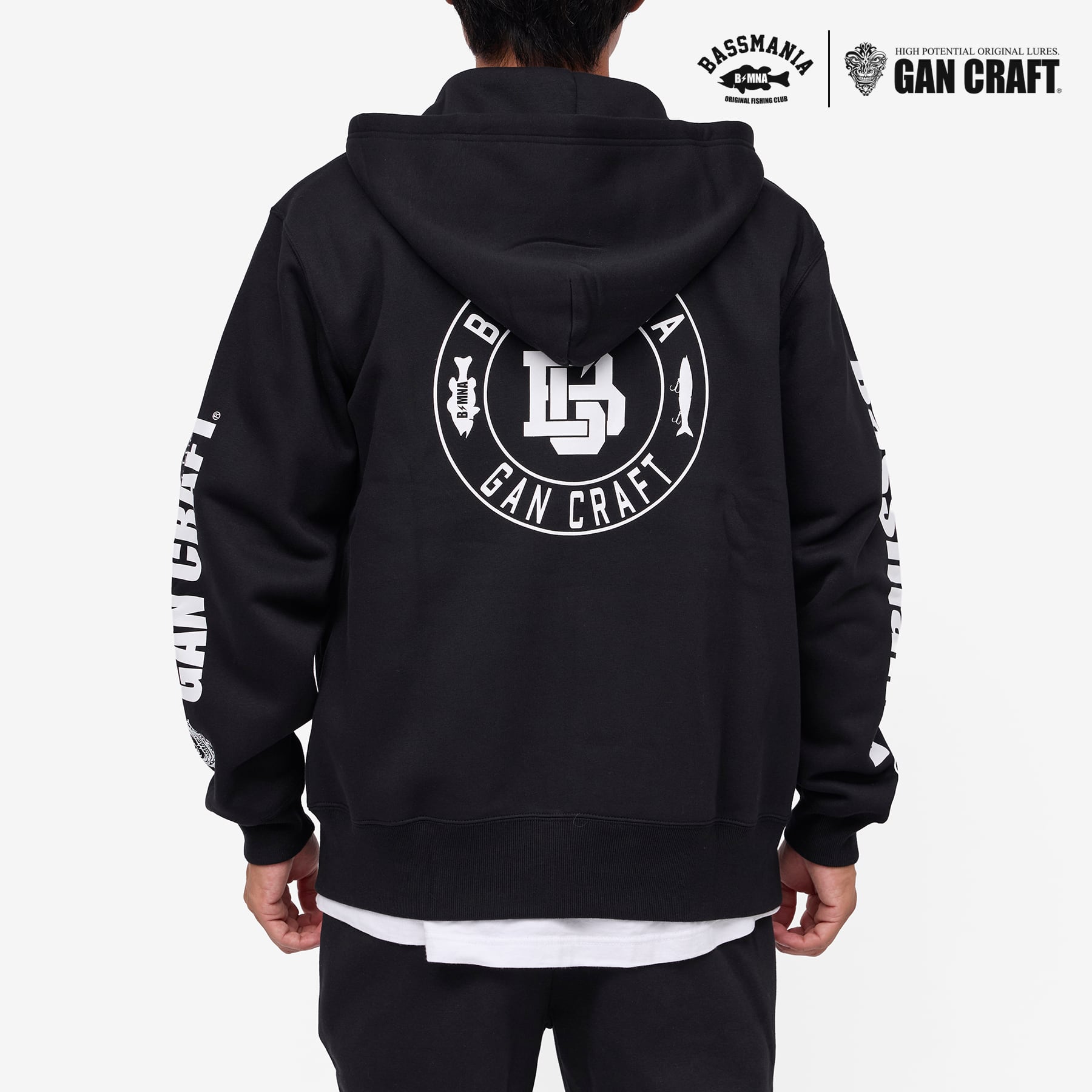 GANCRAFT×BASSMANIA】GANMANIA Sweat Zip parka ［BLK］［LIMITED