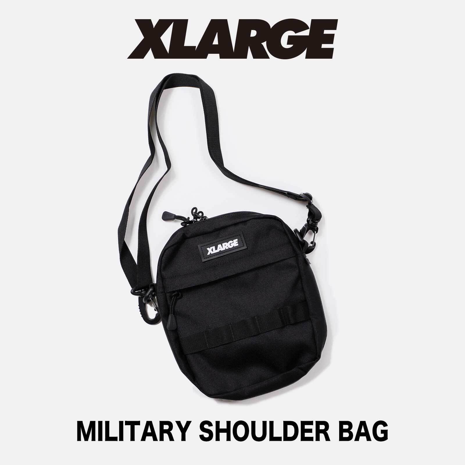 XLARGE（エクストララージ）ミニショルダーバッグ MILITARY SHOULDER BAG　ブラック　101211053002