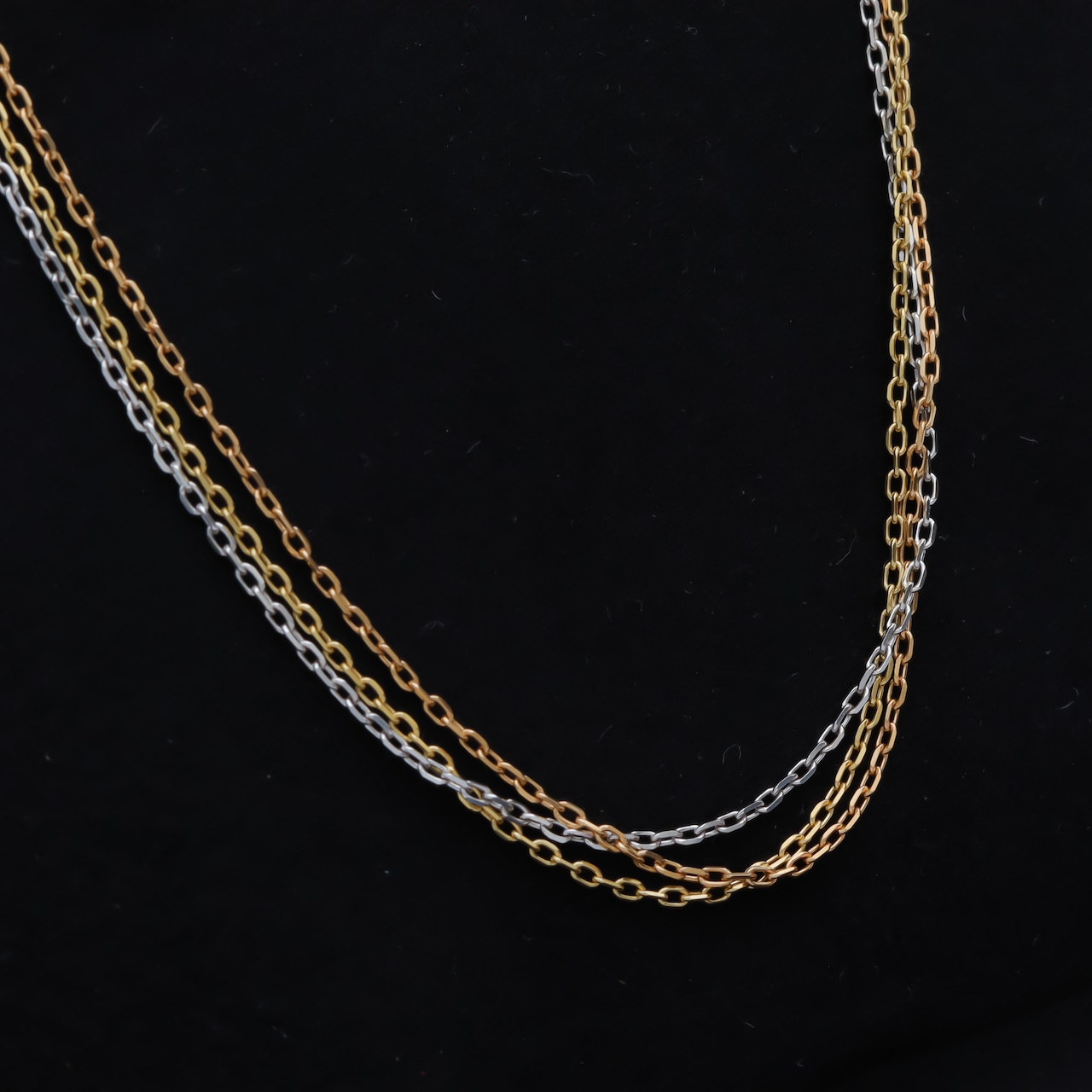 カルティエ トリニティ３カラーチェーンネックレス