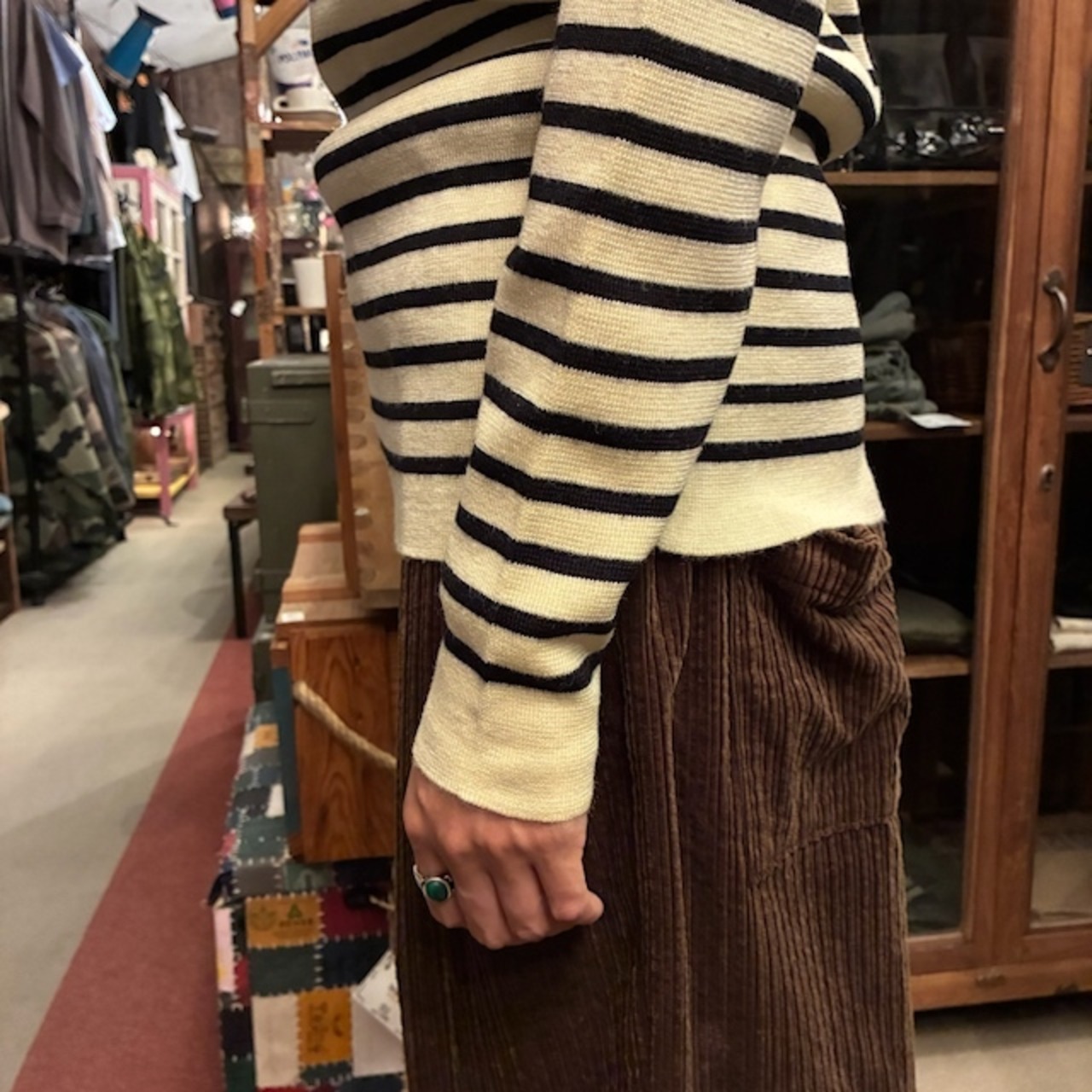 Frence type  Border sweater　フランスタイプ　ボーダーセーター　ホワイト×ネイビー　全3サイズ　ニット　ウール　アクリル