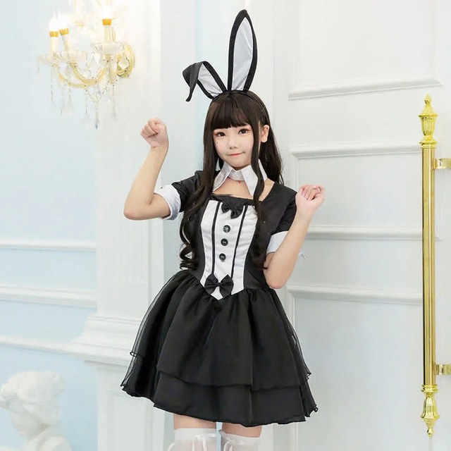 （3点セット）ハロウィン コスプレ バニー ボウノット レース 可愛い お祭り 仮装 演出服 ワンピース77431705