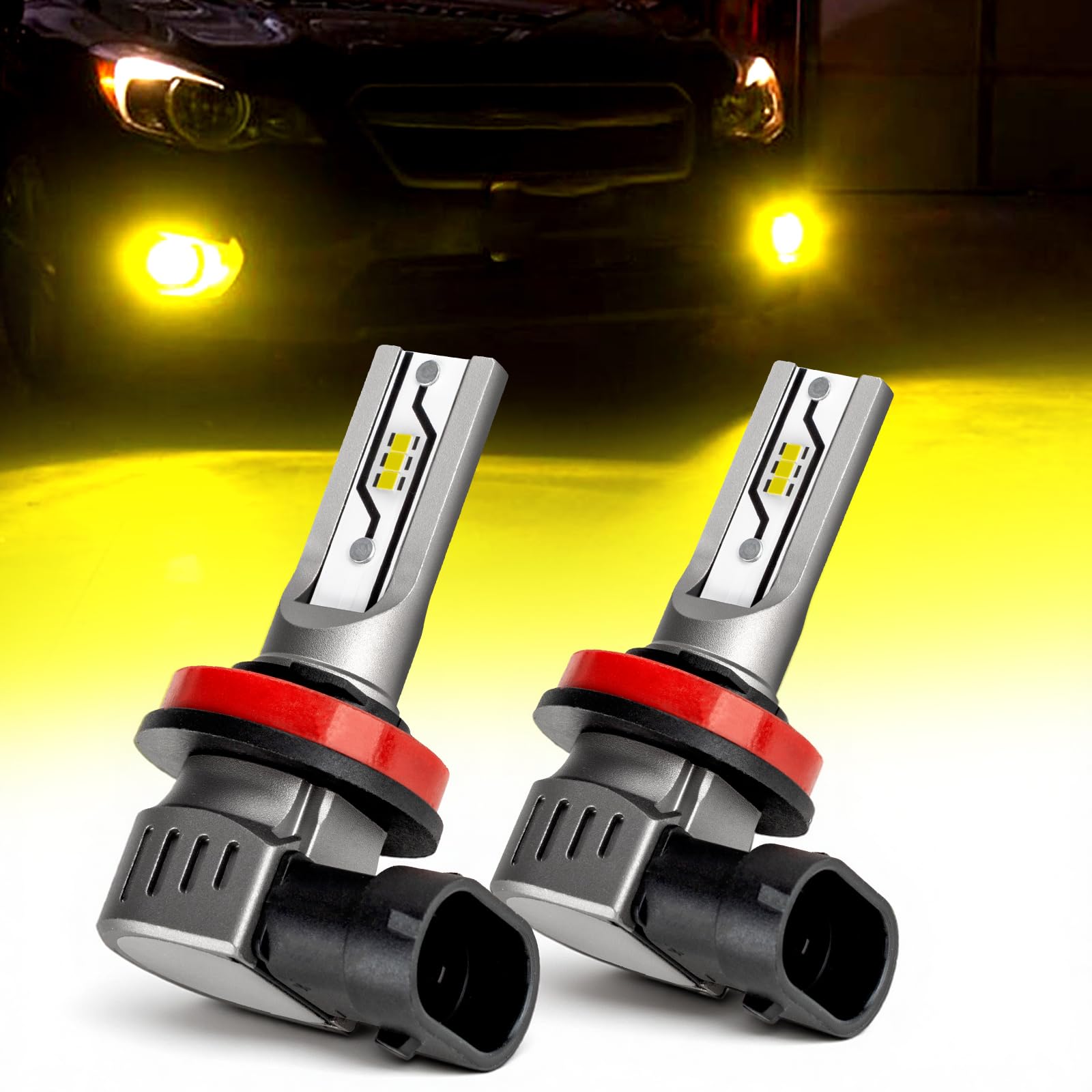 HID屋H8 H11 H16 LED フォグイエロー 10200lm Vシリーズ LED