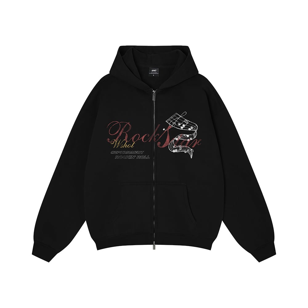 ☆THE LAST ROCKSTARS☆ 黒ジップパーカー WSHOT Original RockStar Zip Hoodie WS130 | wshot