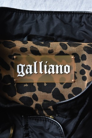 "GALLIANO" Gold black nylon jacket