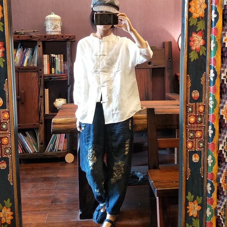 スプリングスタンダードシャツ 薄手ジャケット レトロ 春物 ピュア Yiranxuaディースワード40077834175