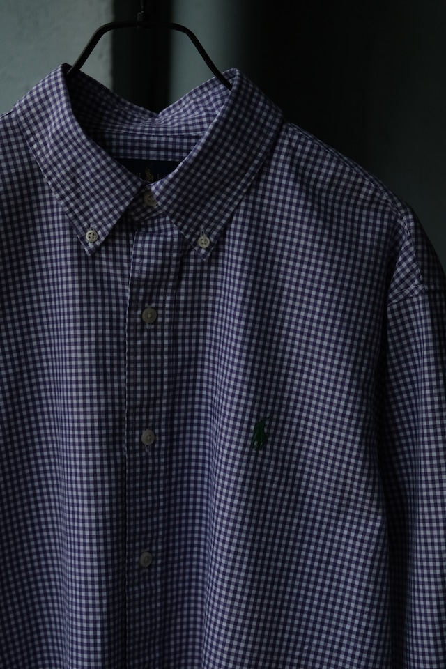Utah/"RALPH LAUREN" B.D check shirt/Purple×White