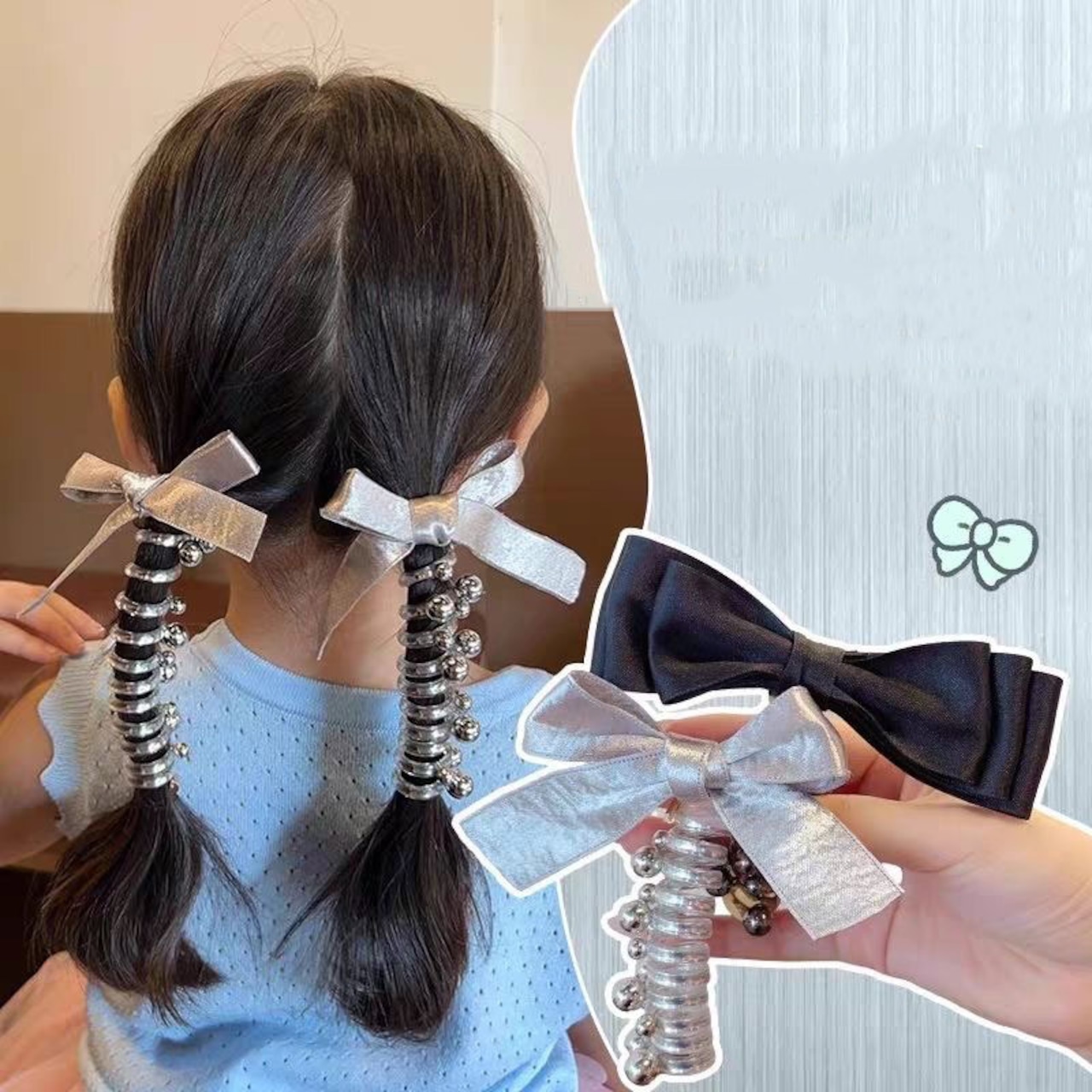 GOODS韓国風リボンヘアゴム2点セット