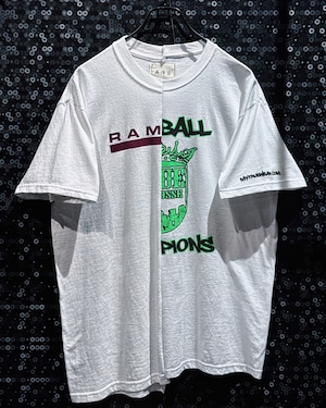 【ÆIEM】再倖築 “DIVIDED IDENTITY” RAM × MY TRUE WEAR emblem graphic vertical docking remake T-shirt