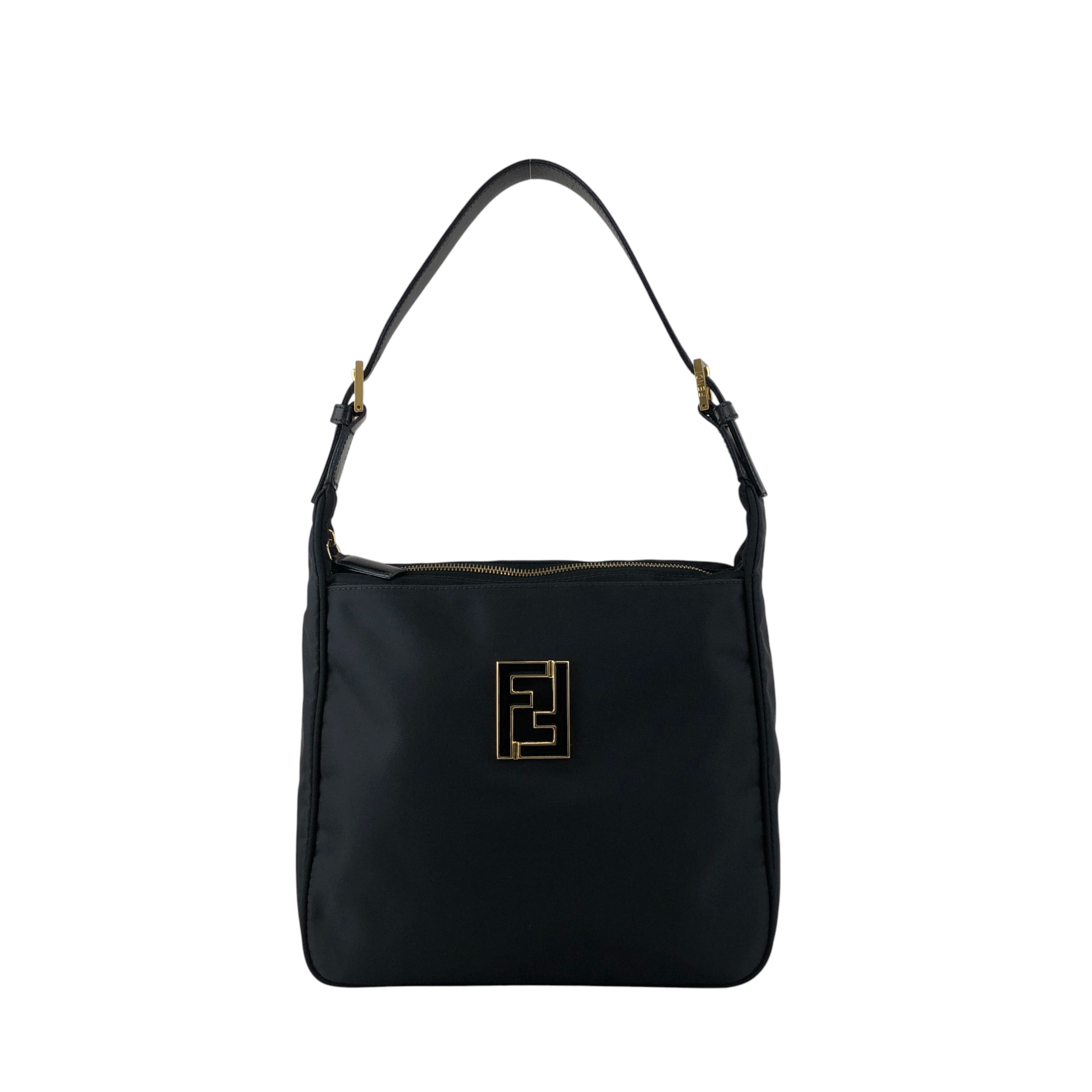 FENDI フェンディ ショルダーバッグ ブラック FF ナイロン vintage