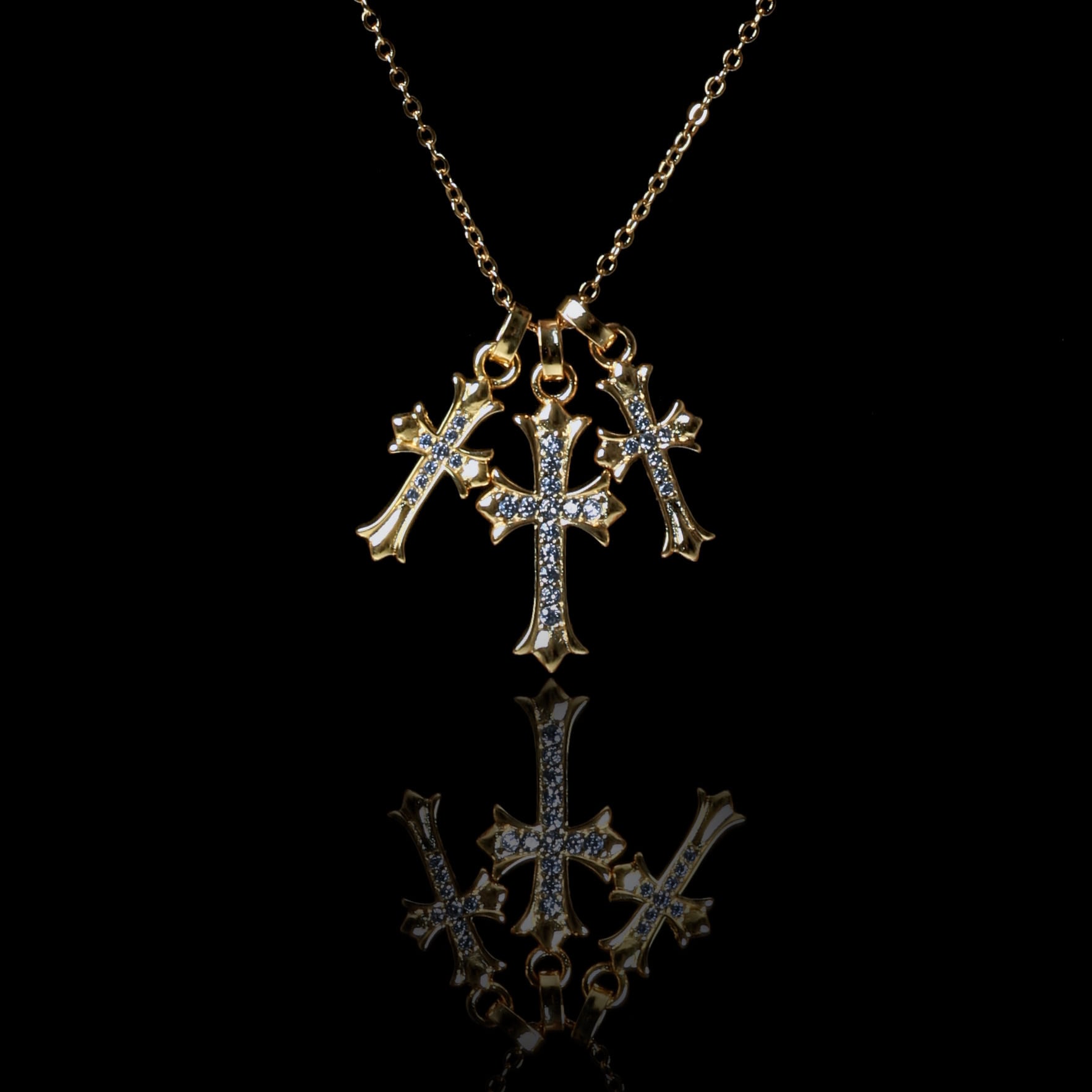 Hawaiian Triple Cross Necklace　【GOLD】