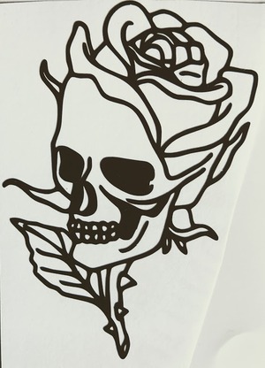 カッティング　ステッカー　アート　ウォール　スケボー　USDM　バラ　スカル