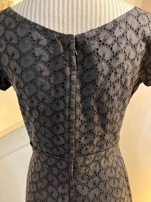 50’s black lace french sleeve dress