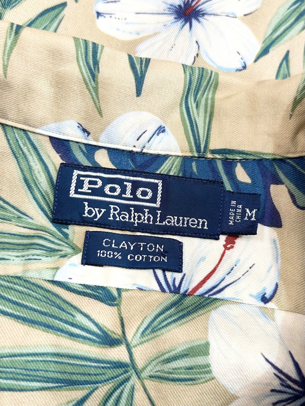 90s Ralph Lauren "CRAYTON" S/S OPEN COLLAR SHIRT Size M